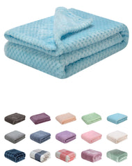 WONDER MIRACLE fuzzy baby blanket in ice blue, front view shows soft warmth