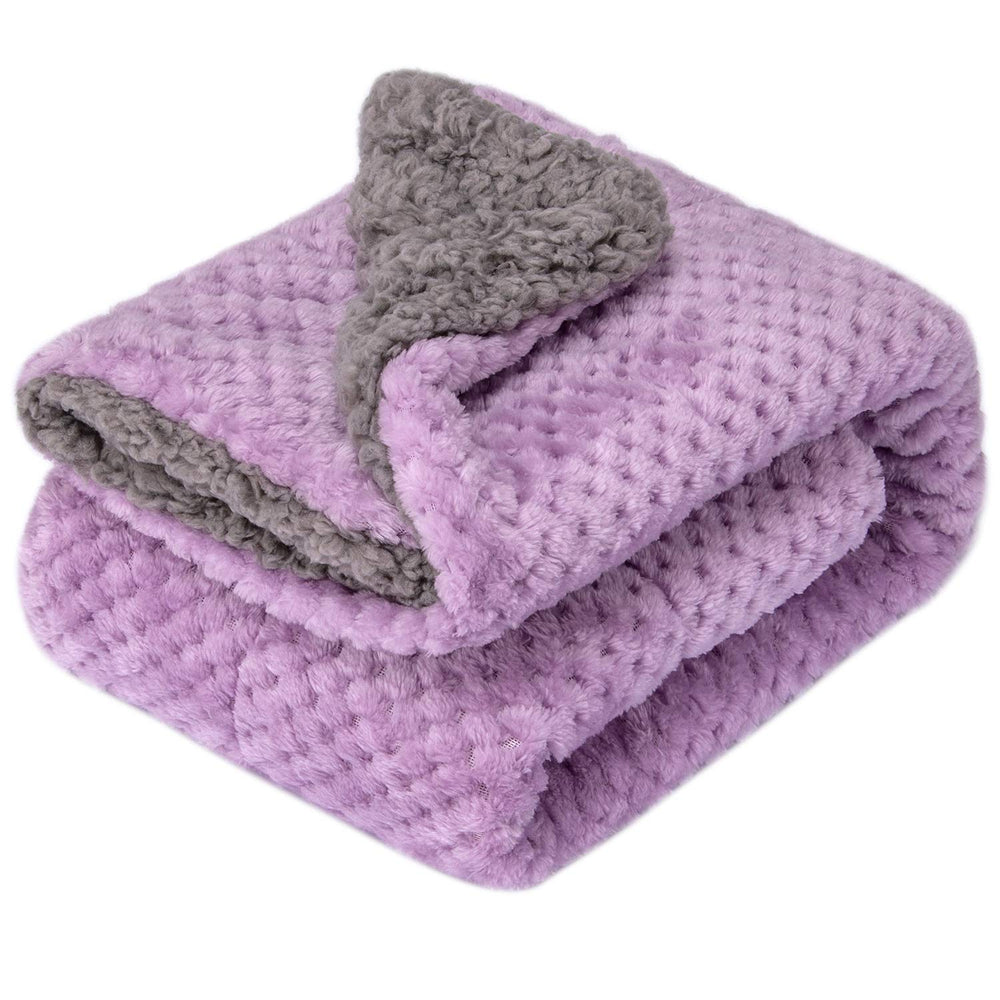 Wonder Miracle fuzzy blanket for crib in DG Lavender offers gentle warmth for baby