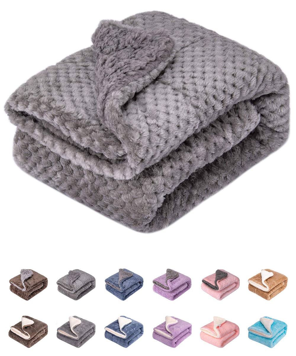 Wonder Miracle fuzzy blanket DG Flint Gray 24x32 offers cozy pet resting space.
