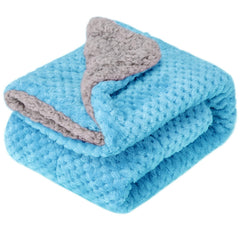 WONDER MIRACLE fuzzy sherpa blanket baby ice blue close-up shows plush, soft texture