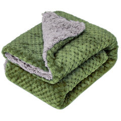 Wonder Miracle fuzzy sherpa blanket olive green – plush warmth for baby snuggles