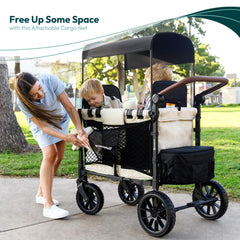 WonderFold cargo net is easy to install on wagon frame