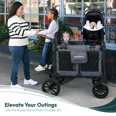 Buddy Board slip-resistant surface provides secure footing during rides.