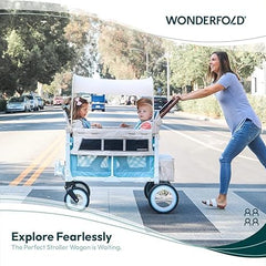 Removable seats of WonderFold Volkswagen Stroller Wagon for flexible passenger arrangement