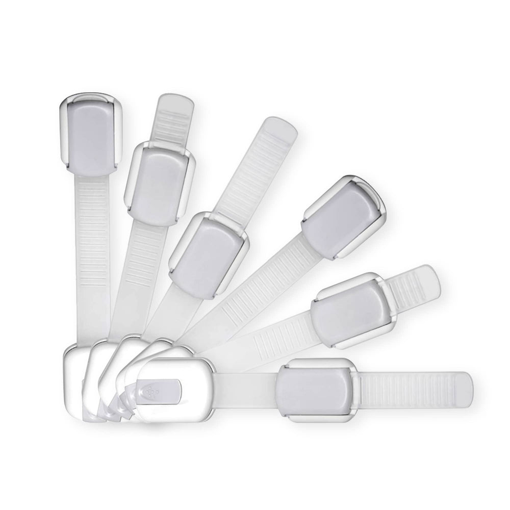 Wonderkid adjustable safety locks on cabinets help keep curious toddlers safe.