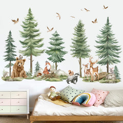 Wondever forest animals wall sticker set brings playful wildlife to baby nursery walls