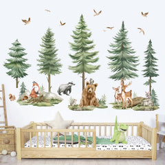 Wondever bear wall decal enhances imagination with woodland companions