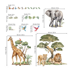 Wondever safari wall art transforms playroom into a jungle exploration.