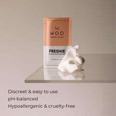 Woo More Play Freshies vegan and cruelty-free with no parabens or silicone