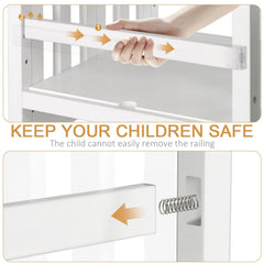 WOOD CITY foldable toddler standing tower safety rails prevent tipping during meals