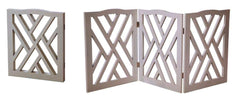 Wood Curves CrissCross gate folded flat for storage and travel
