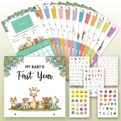 Woodamore Baby Calendar cover with milestone labels for easy memory tracking