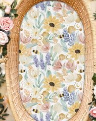 Ultra-soft Woodiville fabric of blush bunny sheets against baby skin feel