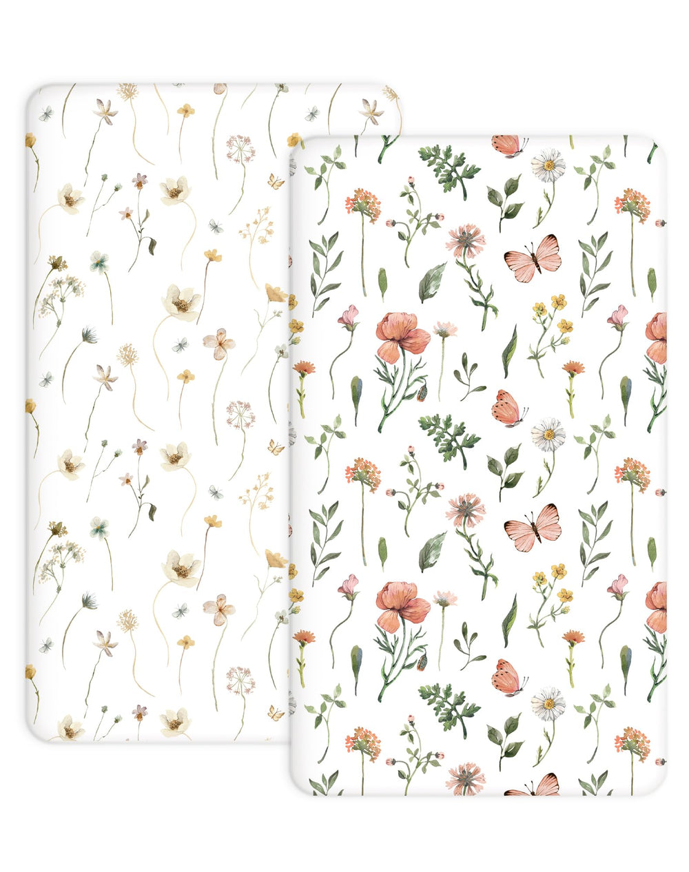 Woodiville butterfly garden pack-n-play sheets; soft, breathable surface for gentle sleep.