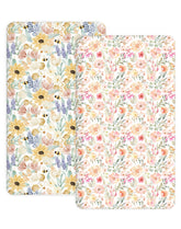 Woodiville crib sheets 2-pack with elastic band for a snug, secure fit.