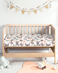 Woodiville Jersey-knit pack n play sheet highlights breathable fabric