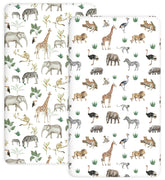 Woodiville Jungle Journey pattern pack n play sheets offer breathable, secure sleep.