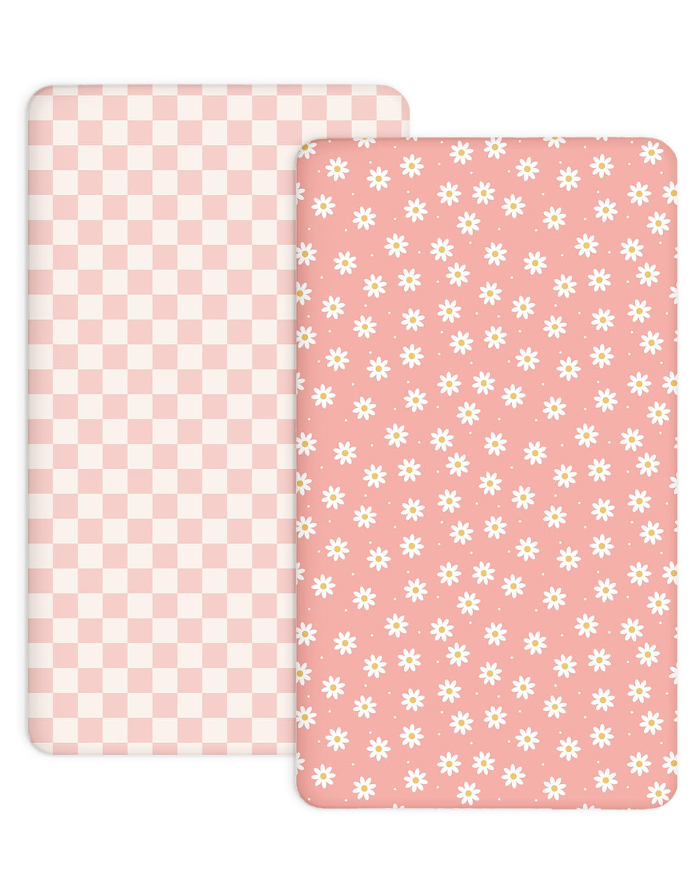 Woodiville Pack N Play Sheets Rosy Days pattern shows a soft, breathable knit for gentle sleep.