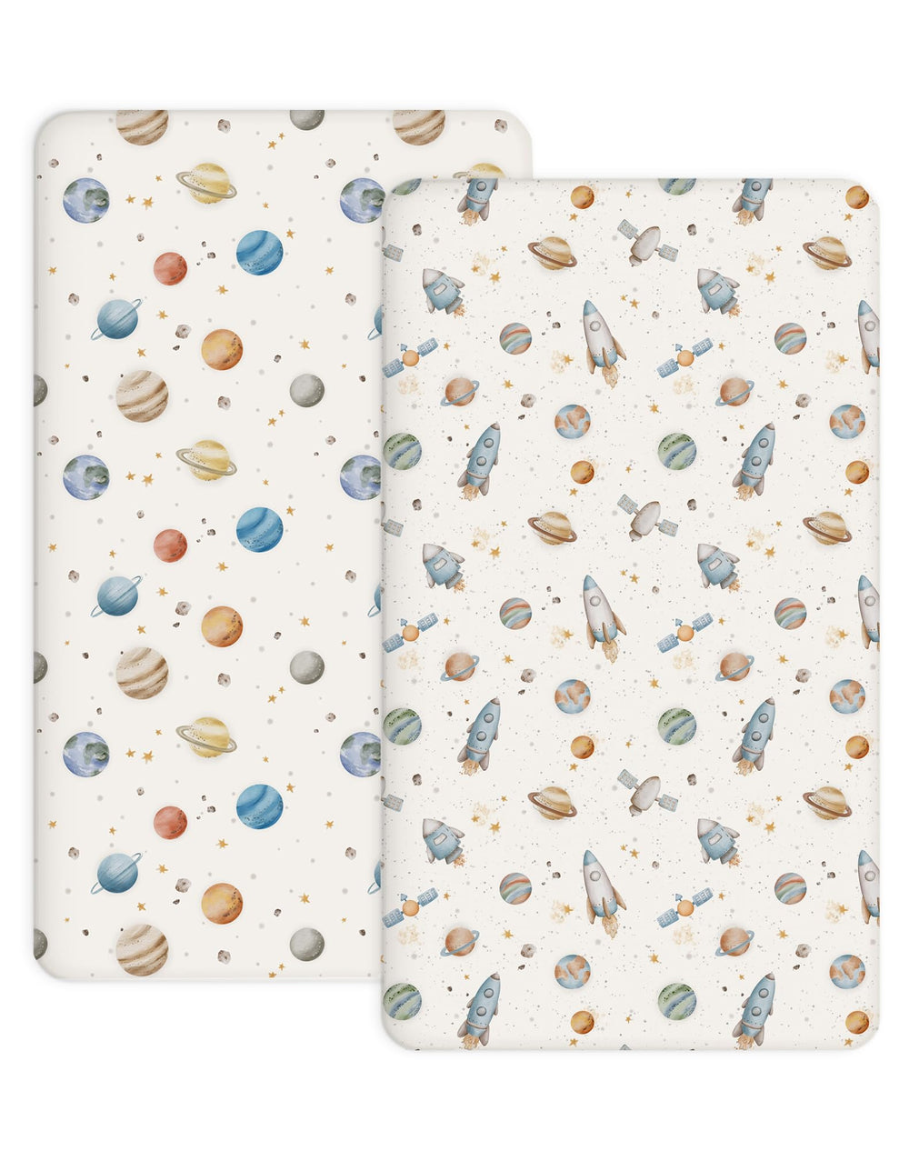 Woodiville Stellar Adventure crib sheet with snug fit for 28x52 mattress