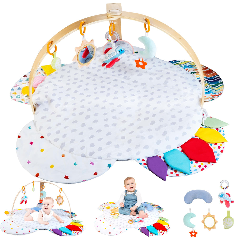 WOODMAM Baby Play Gym Arch showcases a sturdy design for safe tummy time and exploration.