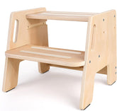 Woodure toddler step stool with adjustable height for growing kids