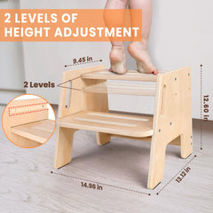 Woodure wooden toddler stool ideal for bathroom or kitchen