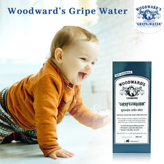 Woodwards Gripe Water 200ml pack-3 label close-up signaling trusted baby care