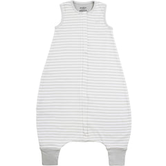 Woolino 4 Season Baby Sleep Bag Gray foot openings demonstrated for mobility