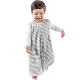 Woolino 4 Season Baby Sleep Bag Gray front view showing cozy all-season protection