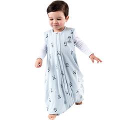 Woolino panda foot openings allow natural movement during sleep and play.
