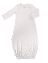 Woolino infant nightgown front view shows cozy beige design for newborn comfort.