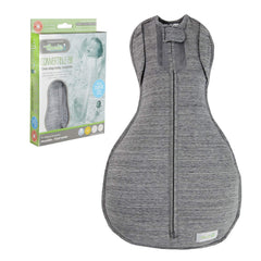 Woombie Convertible Swaddle Vent Twilight Gray promotes breathable, cozy sleep.