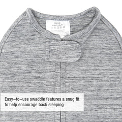 Ergonomic and patented Woombie Swaddle design from RN BSN team.