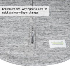 Hip and shoulder friendly fit of Woombie Swaddle supports natural positioning.
