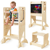 WORLDMX adjustable-height toddler step stool with a stable A-frame design