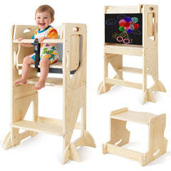 WORLDMX adjustable-height toddler step stool with a stable A-frame design