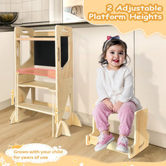 Safety bar, handrail, and rounded edges enhance kid safety