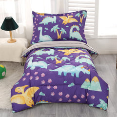 Wowelife dinosaur toddler comforter purple for cozy, restful nights