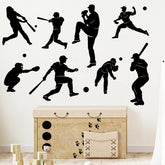 WOYINIS baseball silhouette wall decal for kids' room adds dynamic style.