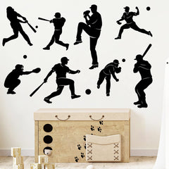 WOYINIS baseball silhouette wall decal for kids' room adds dynamic style.