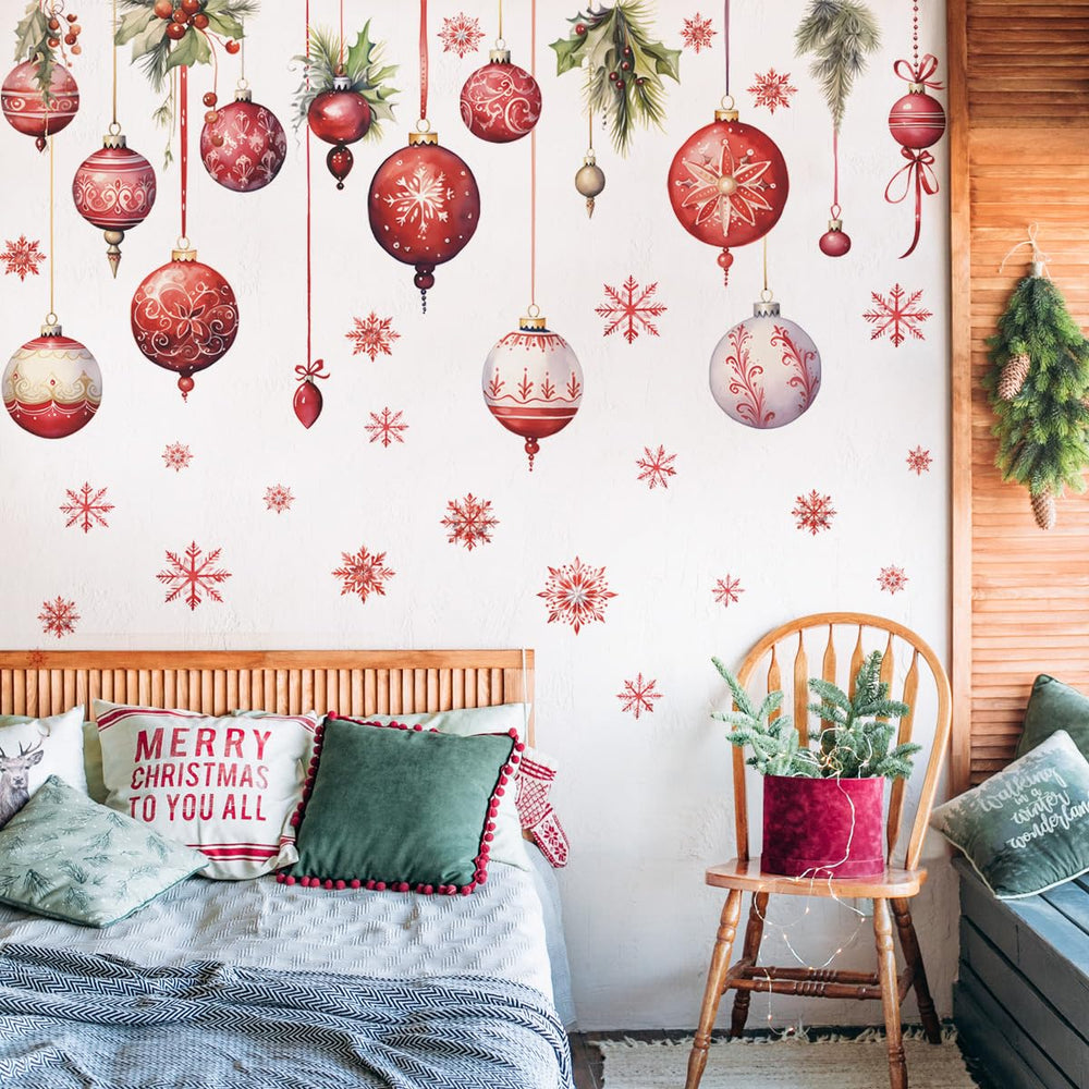 WOYINIS Christmas hanging light ball wall sticker adds festive charm to living room