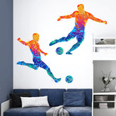 WOYINIS soccer player decal on smooth wall adds playful color