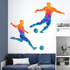 WOYINIS soccer player decal on smooth wall adds playful color