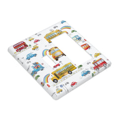 Wpshijia 2-gang switch cover for child bedroom with durable polycarbonate finish.