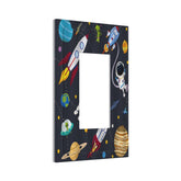 Wpshijia Rocket Planets astronaut blue switch cover for 1-gang enhances nursery safety and style