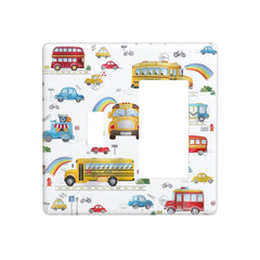 Wpshijia taxi truck 2-gang wall plate adds playful charm to kids room.