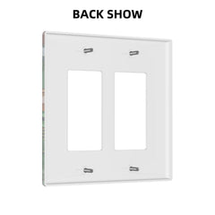 Wpshijia zebra-leopard-giraffe-bird-leaf 4-gang wall plate for bold room styling.