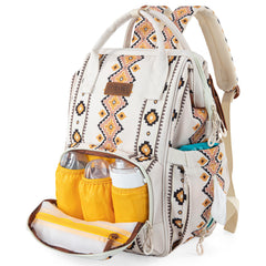 Wrangler Aztec Backpack with three insulated bottle pockets on the side.