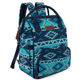 Wrangler Aztec Backpack front view shows organized pockets for quick access.