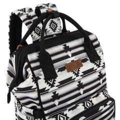 Wrangler Aztec Backpack with stroller strap for hands-free shopping and travel.